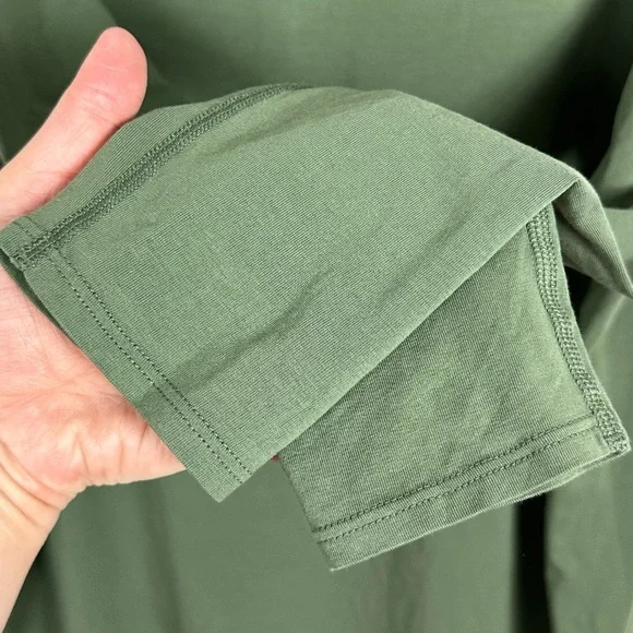 Lululemon Back In Action Long Sleeve Dress Green Shift Oversized Casual Size XL - Picture 7 of 11